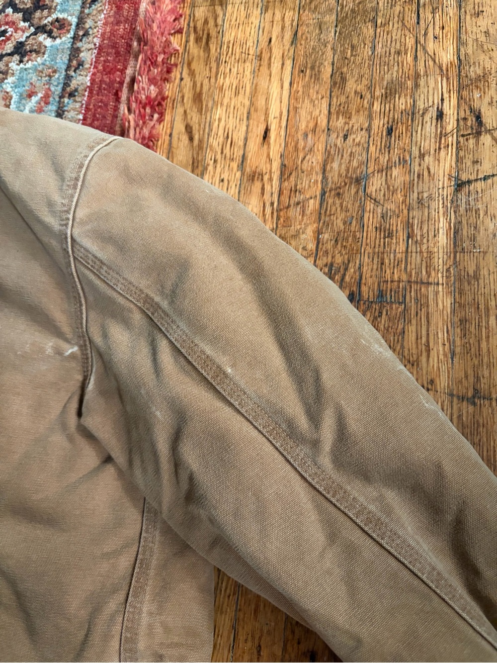 Carhartt Brown Hooded Work Coat with Black Lining - Picture 5 of 5
